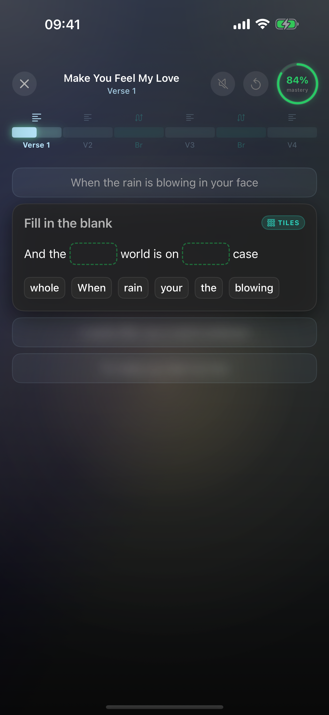 Practice mode — free recall prompt