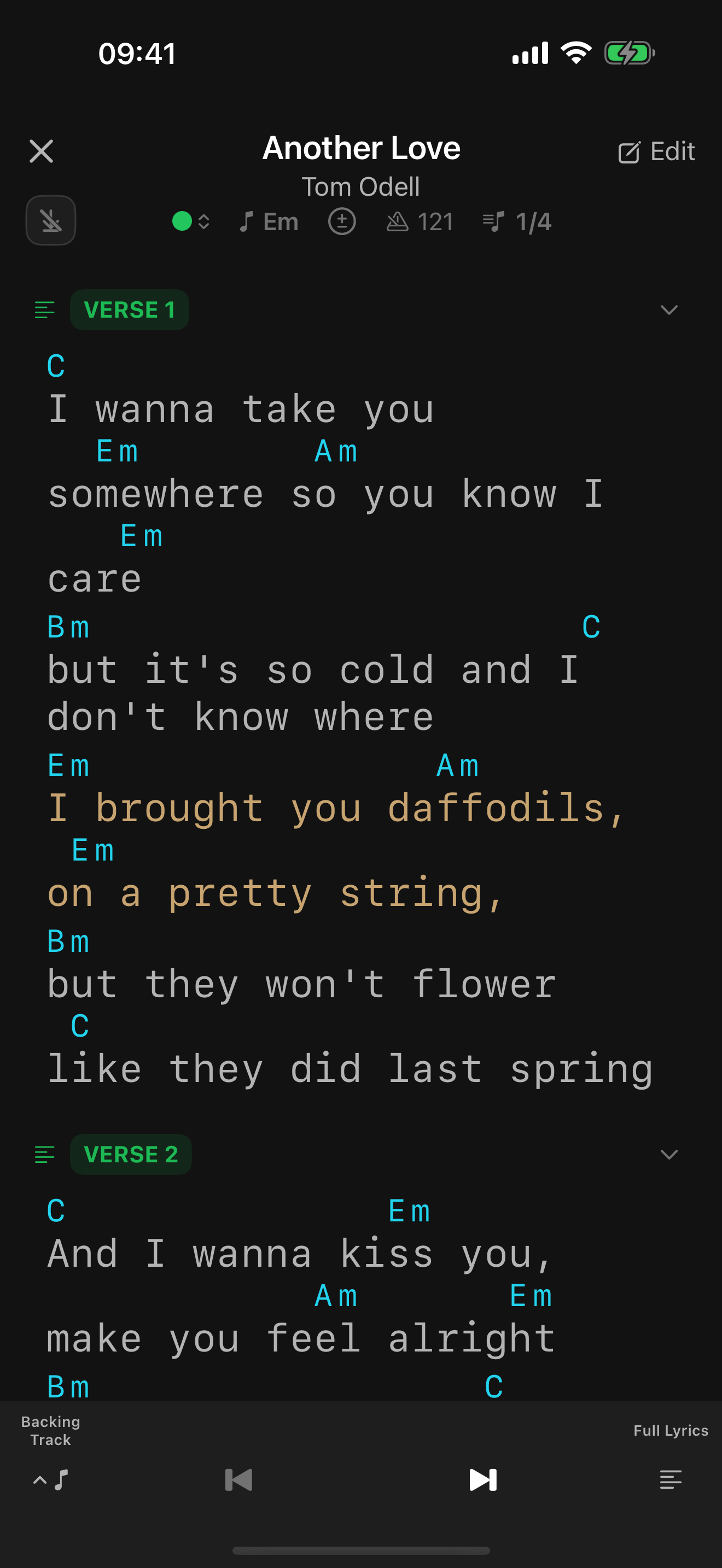 Full lyrics with chords